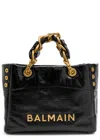 Balmain 1945 Soft Pb-monogrammed Crinkled Leather Tote Bag