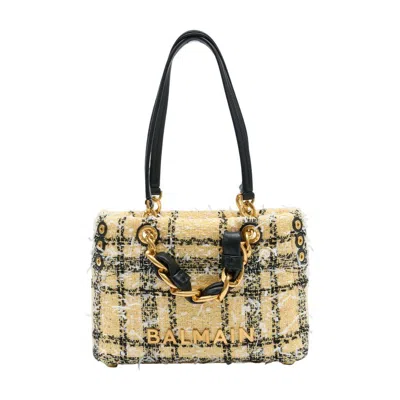 Balmain 1945 Small Shopper Bag In Yellow