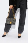 Balmain 1945 Soft Small Shoulder Bag In Monogram Jacquard In Black