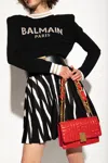 Balmain 1945 Soft Small Bag In Quilted Leather In Red