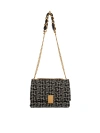 Balmain 1945 Medium Monogram Jacquard Soft Shoulder Bag In Gfe Ivoire Noir