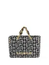 Balmain 1945 Soft Pb-monogrammed Jacquard Canvas Tote Bag In Ivoire/noir
