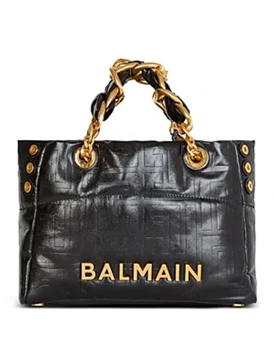 Balmain 1945 Soft Cabas Small Shoulder Bag In Black/gold