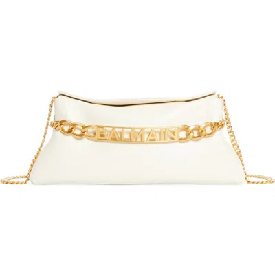 Balmain 1945 Soft Crinkled Leather Clutch