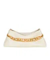 Balmain 1945 Soft Crinkled Leather Clutch In Brown