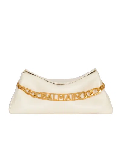 BALMAIN 1945 SOFT CRINKLED LEATHER CLUTCH