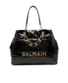 Balmain 1945 Soft Leather Tote Bag In Black
