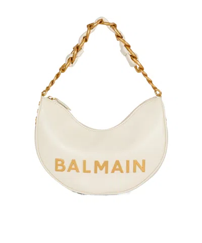 Balmain 1945 Soft Moon Crinkled Calfskin Leather Bag