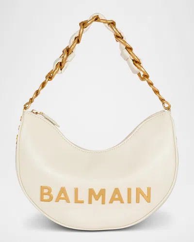 Balmain 1945 Soft Moon Shoulder Bag In Leather