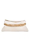 Balmain 1945 Soft Pochette In Wrinkled Calfskin In Metallic