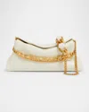 Balmain 1945 Soft Pouch Crossbody Clutch Bag In Crinkled Leather