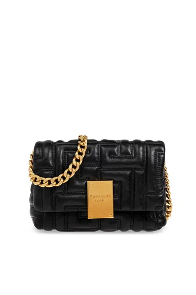 Balmain 1945 Soft Quilted Mini Shoulder Bag In Black