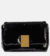 Balmain 1945 Mini Shoulder Bag In Sequin Leather In Black
