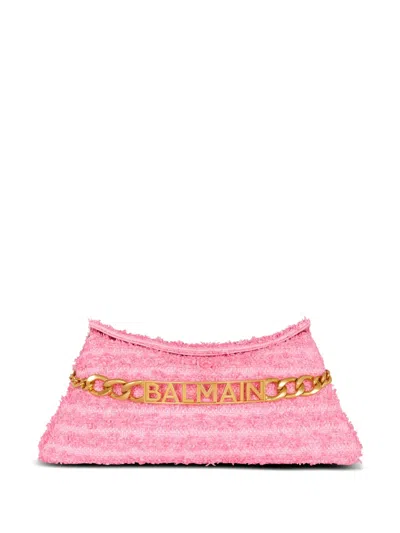 Balmain 1945 Soft Shoulder Bag In Pink