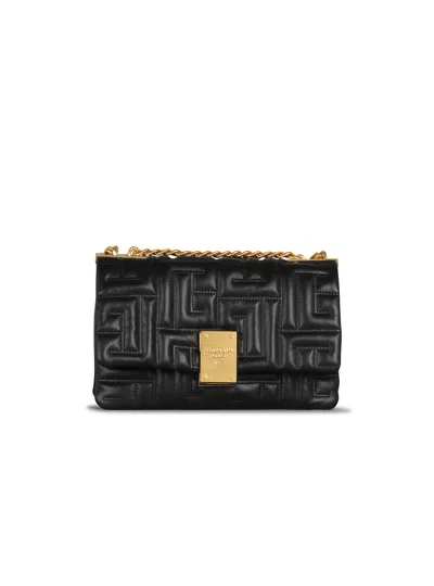 Balmain 1945 Soft Small Bag In Quilted Leather In Black