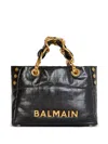 Balmain 1945 Soft Small Pb Emb Crinkl Lth Shopper Bag