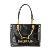Balmain 1945 Soft Small Calfskin Handbag Black Color In Black