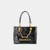 Balmain 1945 Soft Small Calfskin Handbag Black Color