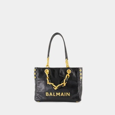 Balmain 1945 Soft Small Shoulder Bag In Black