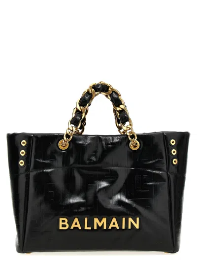 Balmain 1945 Soft Large Tote Bag In Black