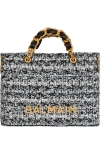 Balmain Small Soft 1945 Tote Bag In Tweed In Black