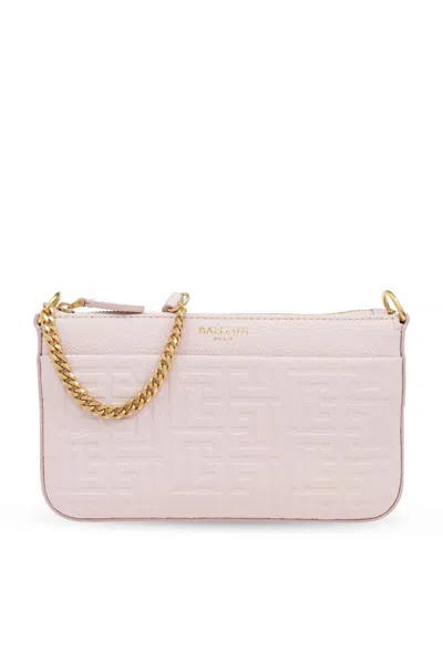 Balmain 1945 Pb Labyrinth Monogram Mini Bag In Pink
