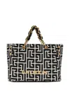 Balmain 1945 Soft Pb-monogrammed Jacquard Canvas Tote Bag