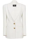 Balmain 2-button Single-breasted Crepe Blazer In White