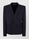 Balmain Double Breasted Tailored Blazer In Blue