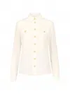 Balmain Button-embellished Silk Crepe De Chine Shirt