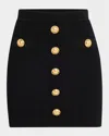 Balmain Women High Waist Buttoned Mini Skirt In Black
