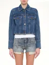 Balmain Dark Denim Jacket Bleu Jean Dark In Blue