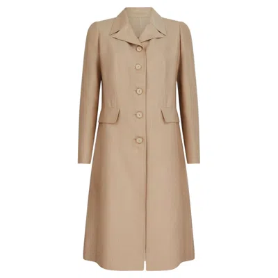 Pre-owned Balmain 2001  Haute Couture Runway Coat And Dress Ensemble In Brown