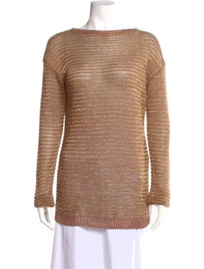 Pre-owned Balmain 2010's Bateau Neckline Sweater In Yellow