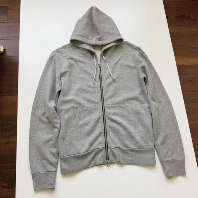 Pre-owned Balmain 2010 Decarnin Shotgun Distressed Hoodie In Gray