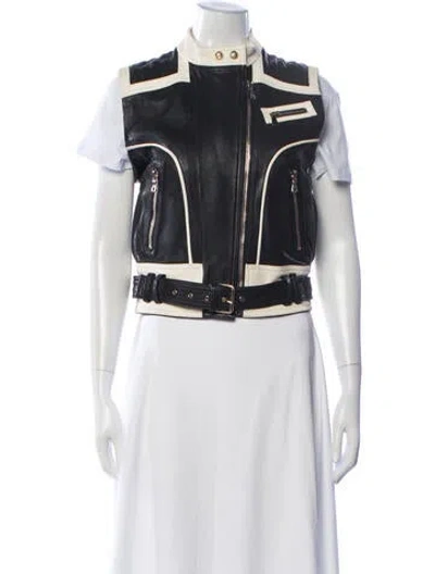 Pre-owned Balmain 2010's Lamb Leather Biker Jacket In Black
