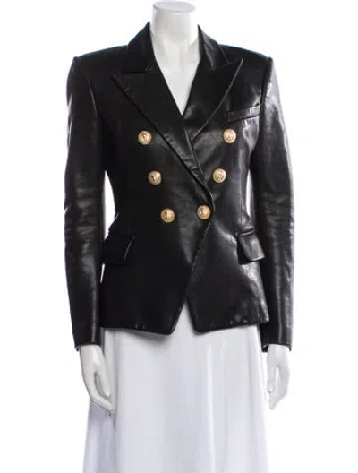 Pre-owned Balmain 2010's Lambskin Blazer In Black
