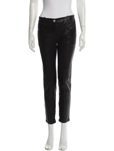 Pre-owned Balmain 2010's Lambskin Leather Pants In Black