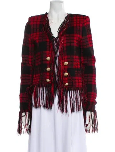 Pre-owned Balmain 2010's Mohair Jacket In Red