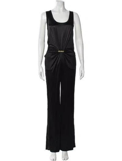 Pre-owned Balmain 2010's Scoop Neck Jumpsuit In Black