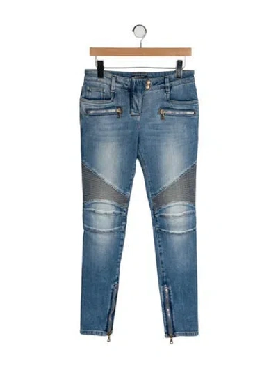 Pre-owned Balmain 2010's Skinny Leg Jeans In Blue