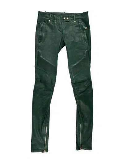 Pre-owned Balmain 2010's Skinny Leg Pants In Green