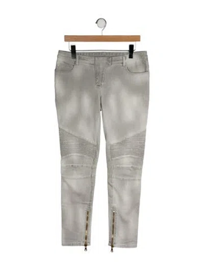 Pre-owned Balmain 2010's Straight Leg Jeans In Gray