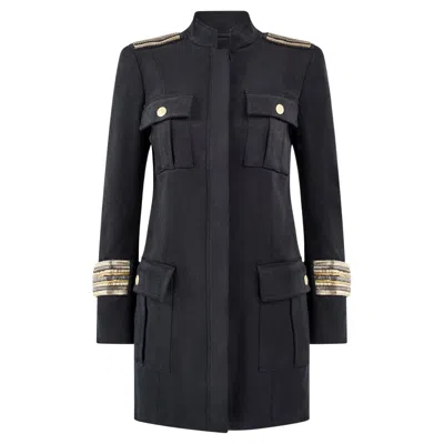 Pre-owned Balmain 2010s  Military Jacket With Metal Braid Epaulettes And Cuffs In Black