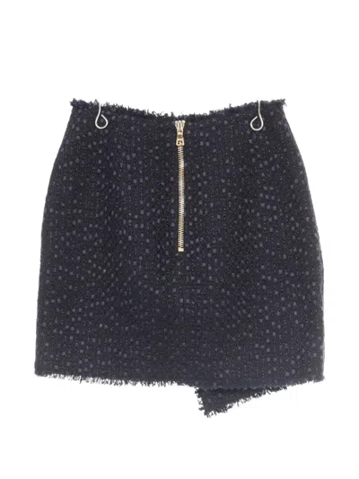 Pre-owned Balmain 2010s Double-breasted Mini Skirt In Blue