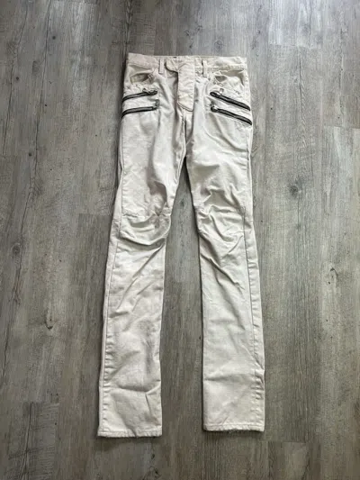 Pre-owned Balmain 2012-13 Sample  Double Zip Denim Jeans In Sand