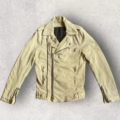 Pre-owned Balmain 2012  By Christophe Decarnin Cotton Biker Jacket In Sand