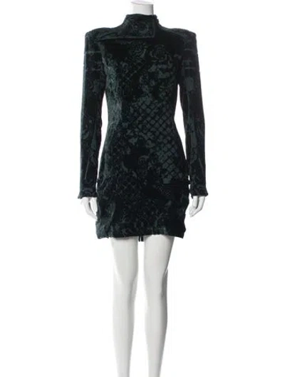 Pre-owned Balmain 2012 Mini Dress In Green