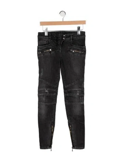 Pre-owned Balmain 2014 Straight Leg Jeans In Gray