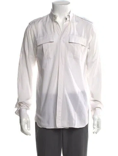 Pre-owned Balmain 2016 Striped Tuxedo Shirt In White